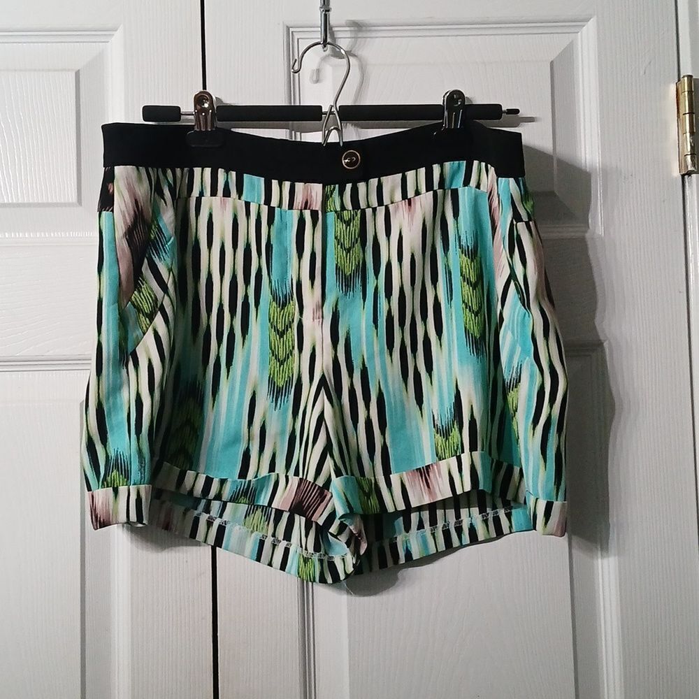 Jennifer Lopez multicolor shorts Sz 14 EUC
